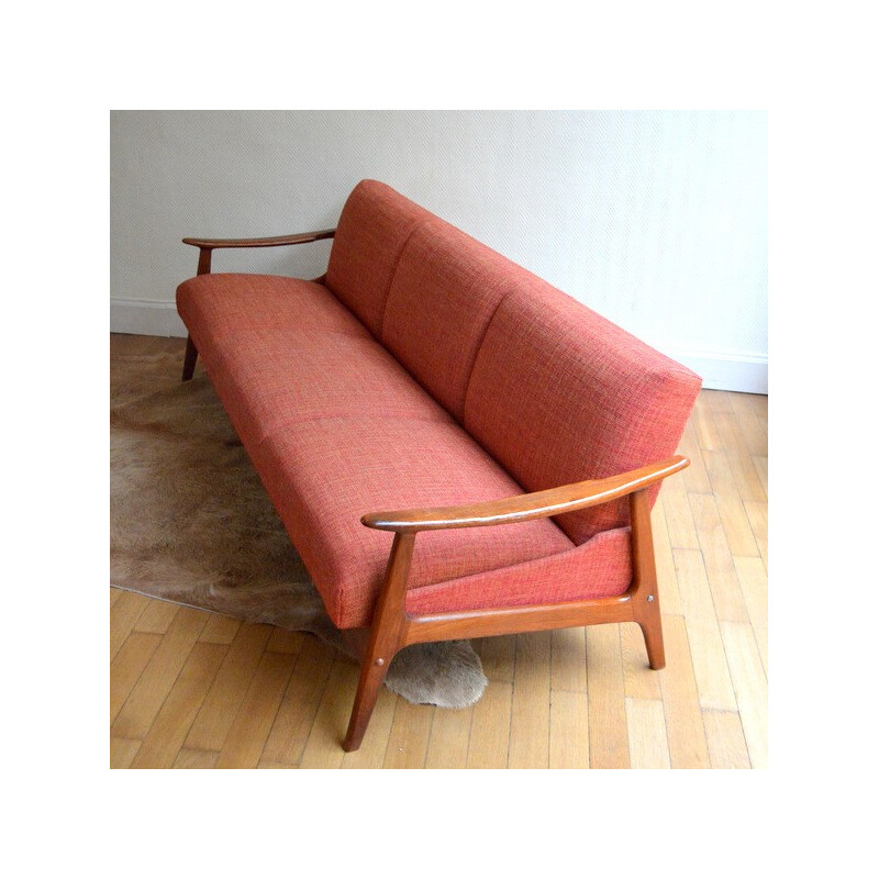 Scandinavian sofa 3 seater convertible - 1960s