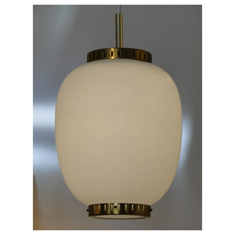 Lyfa suspension in glass and brass, Bent KARLBY - 1950s
