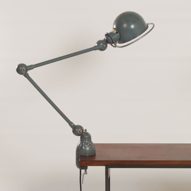 Lámpara de escritorio vintage con pinza de Jean-Louis Domecq para Jielde,  Francia 1950