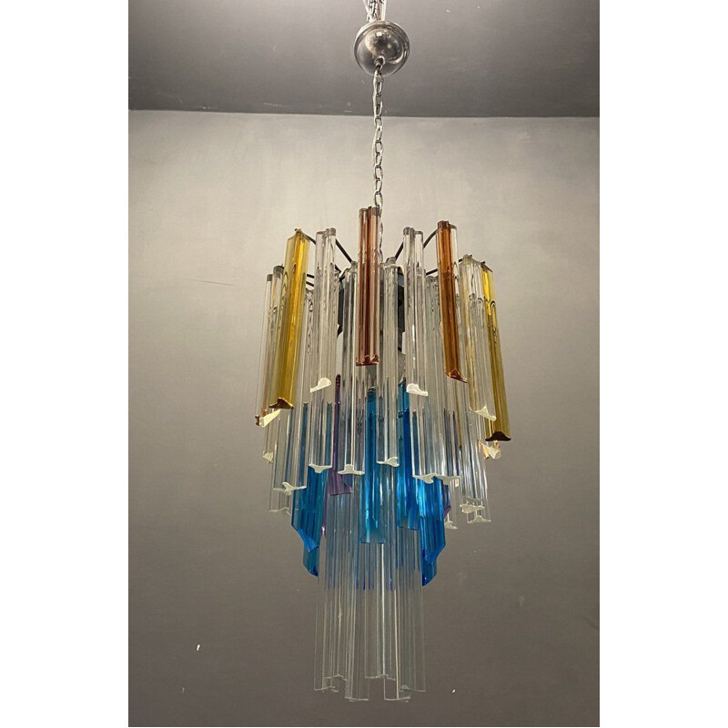 Vintage prism chandelier in Murano glass