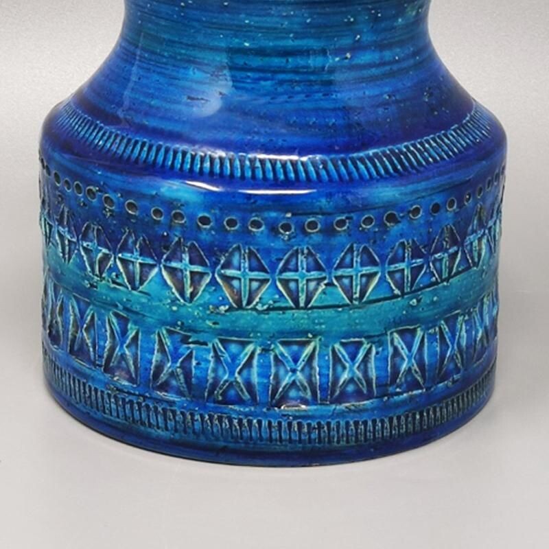 Vintage "Blue Rimini" vase by Bitossi for Aldo Londi, Italy 1960s