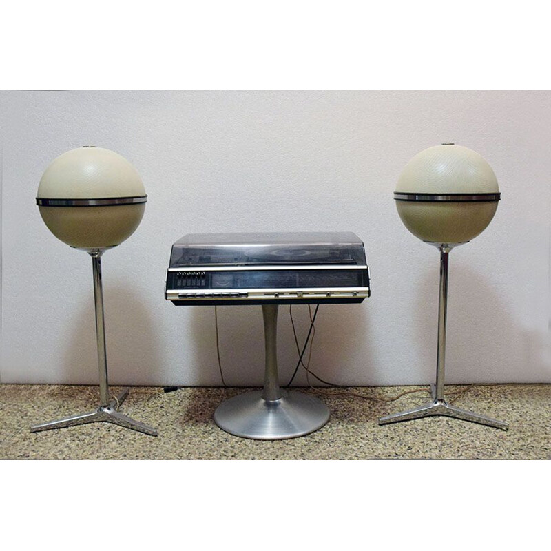 Vintage Grundig stereo studio RPC 200 Super HI FI with foot and Audiorama  4000 loudspeakers 1970s