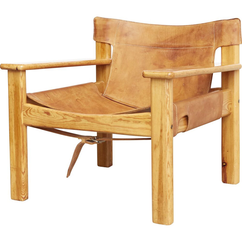 Vintage-Sessel Natura aus Kiefer und Leder von Karin Mobring für Ikea, 1970