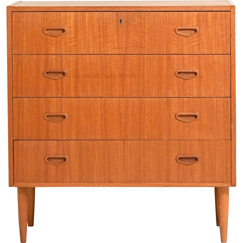 Scandinavian vintage chest of drawers in teak with 4 drawers, 1950s