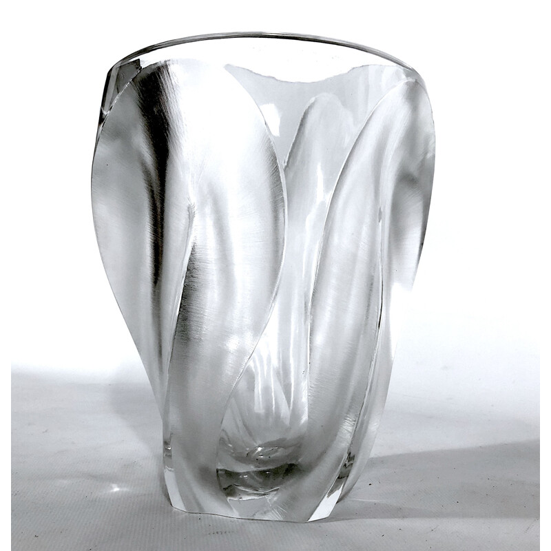 Vase vintage en cristal par Lalique, 1960