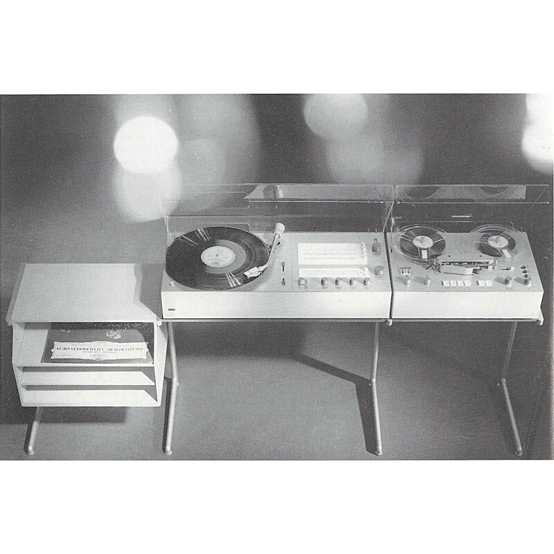 Système hi-fi vintage "Audio 2" avec 2 enceintes L450 et support de base  par Dieter