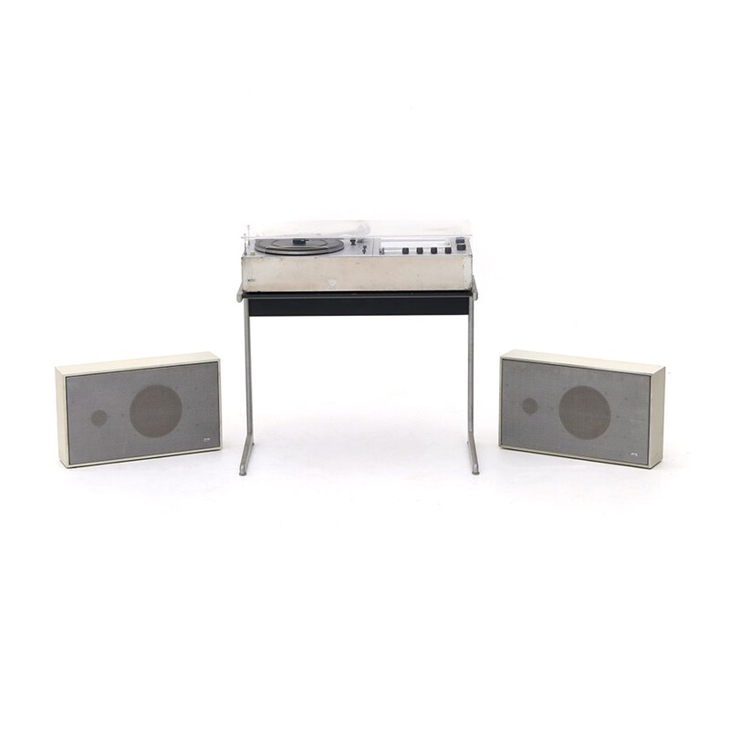 Vintage "Audio 2" Hi-fi system with 2 L450 speakers and base support by Dieter  Rams