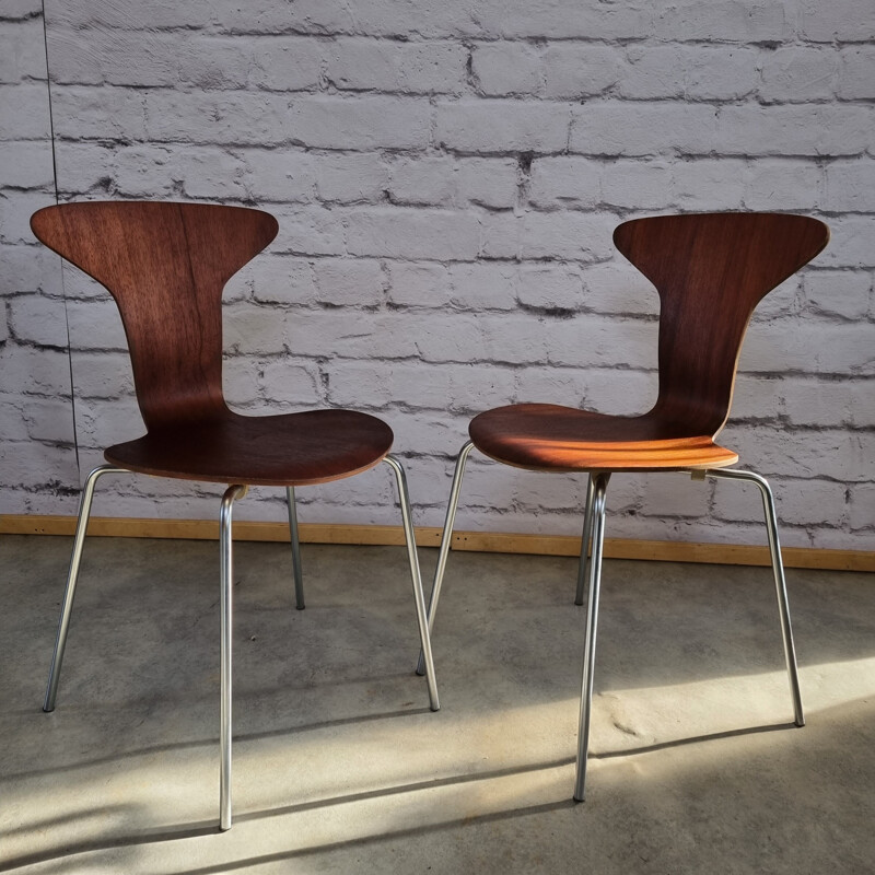 Pair of mid century 3105 Mosquito chairs by Arne Jacobsen for Fritz Hansen,  Denmark 1950s