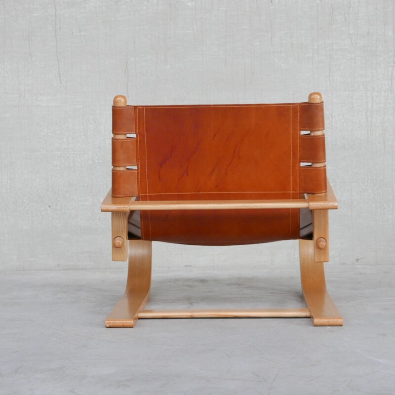 Paire de fauteuils vintage "Scacciapensieri" en cuir par De Pas, D'Urbino  et Lomazzi pour Poltronova,