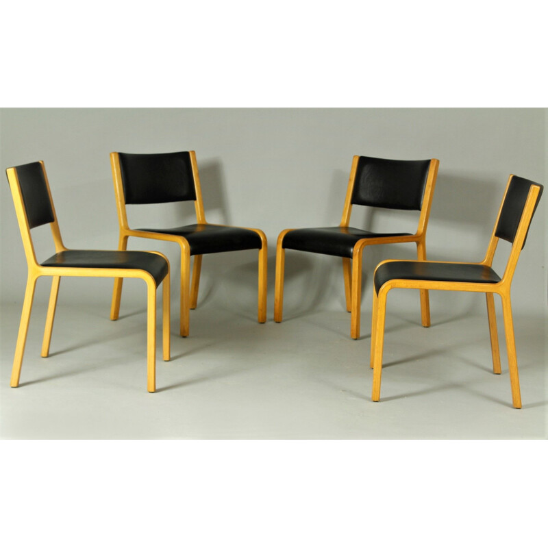 Set di 4 sedie vintage in legno curvato di Wilhelm Ritz per Wilkhahn, 1960