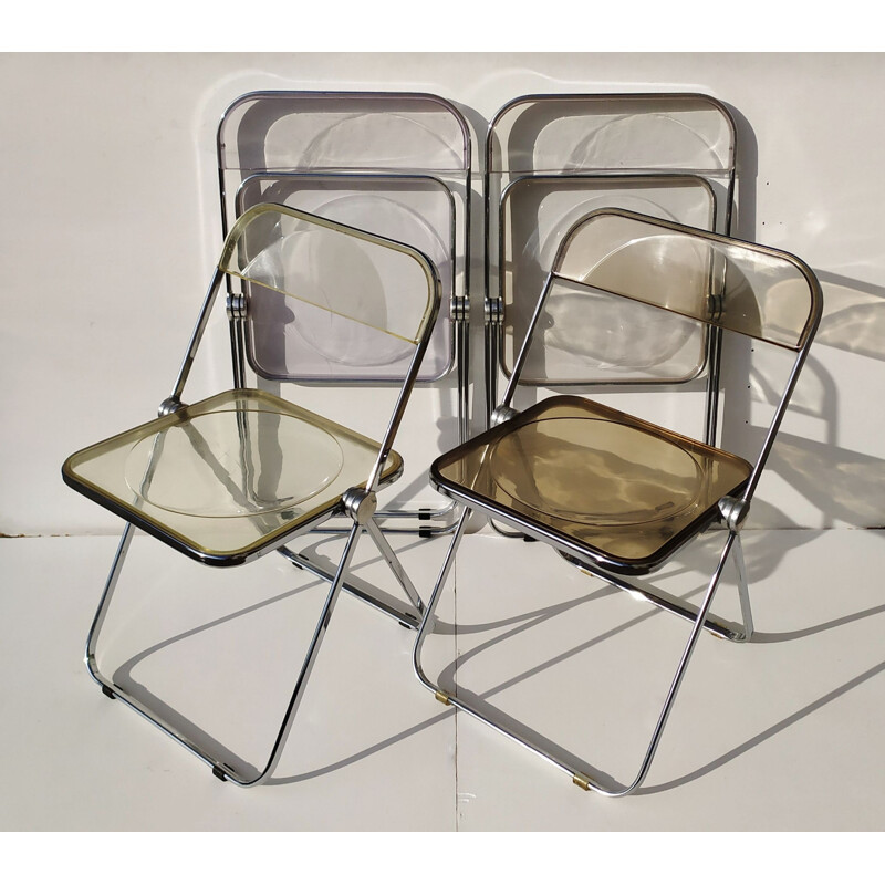 Set di 4 sedie vintage Plia di Piretti per Castelli, 1967