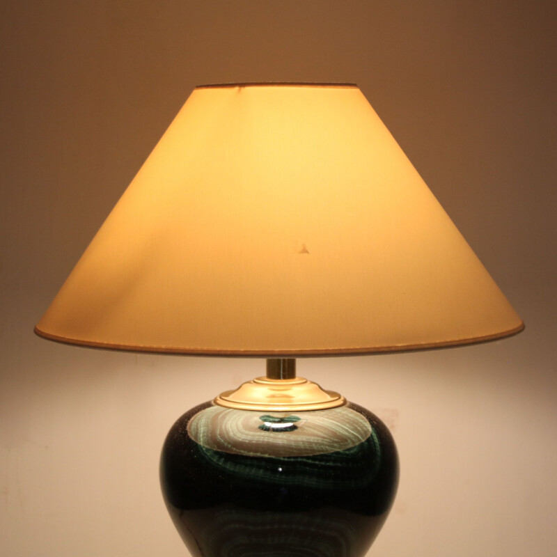 Vintage brass table lamp by Maison Le Dauphin, France 1960