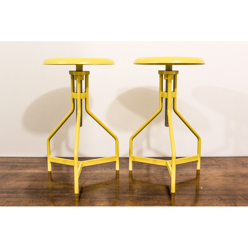 metal stool yellow