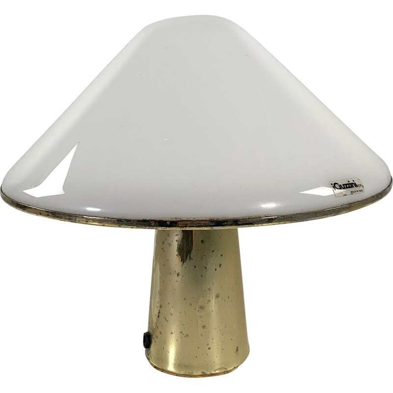Vintage gold Mushroom table lamp by Guzzini, 1970s