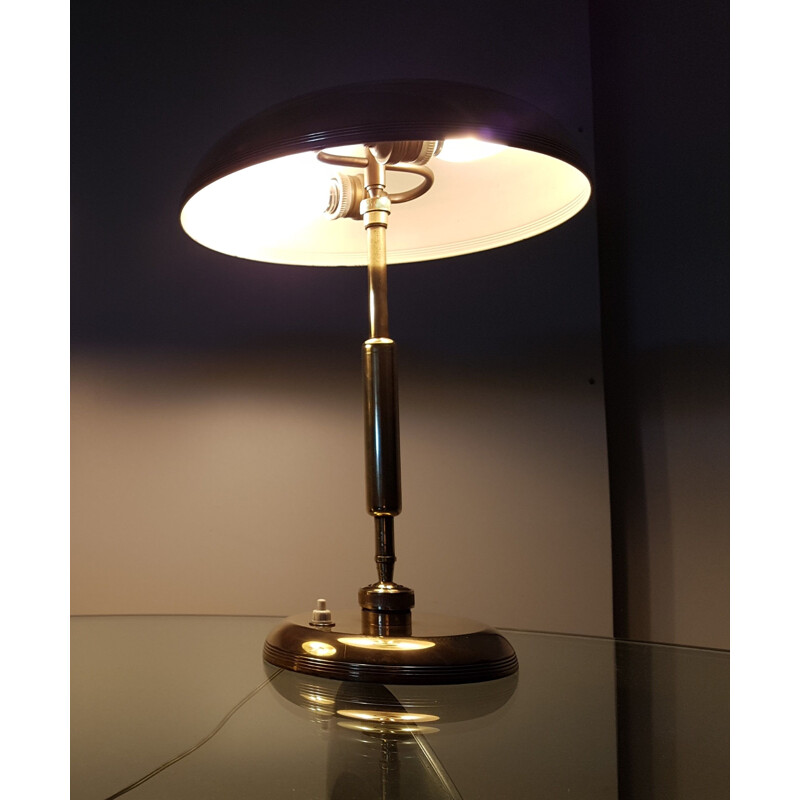 Vintage Italiaanse koperen bureaulamp, 1930