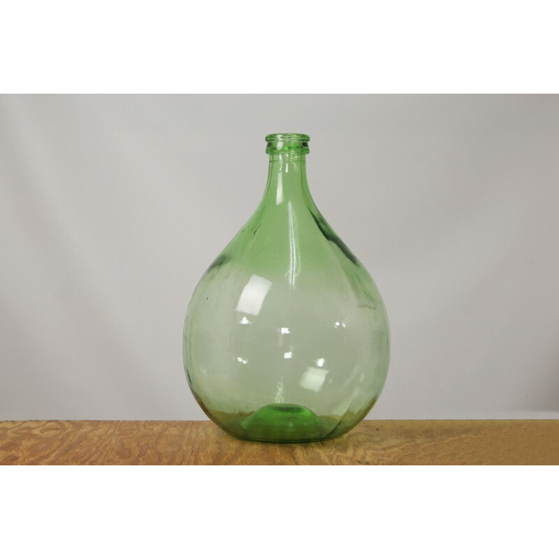 Vintage-Flasche Dame Jeanne aus grünem Glas