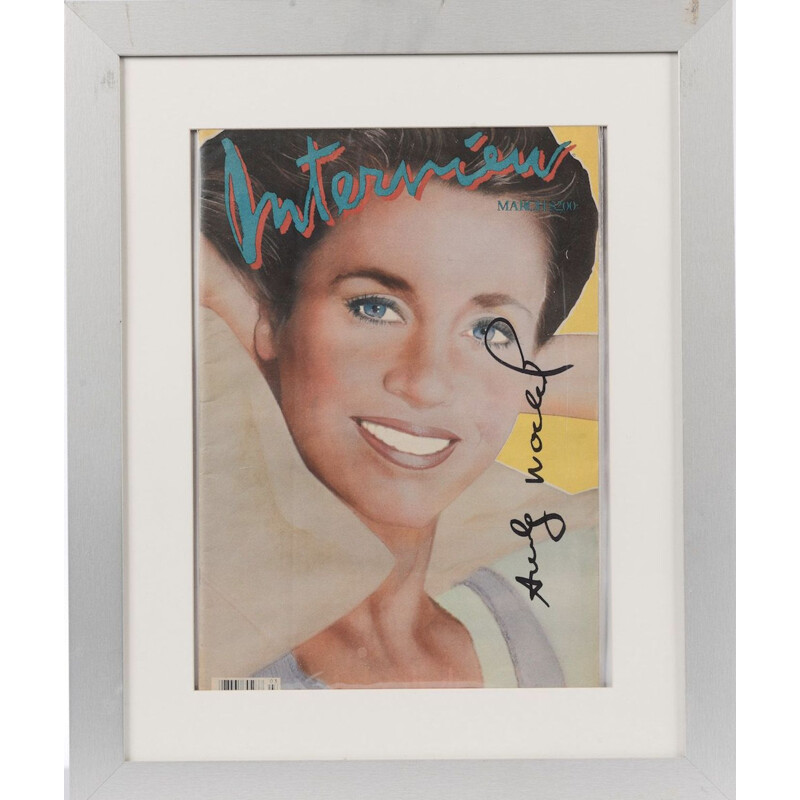 Couverture du magazine vintage "interview à l'effigie de Jane Fonda" par  Andy Warhol, 1984