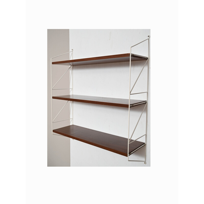 Vintage Hylla wood and metal wall bookcase