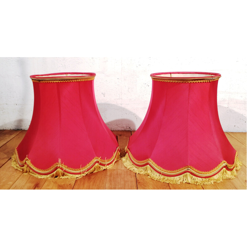 Vintage ceiling lamp in red fabric