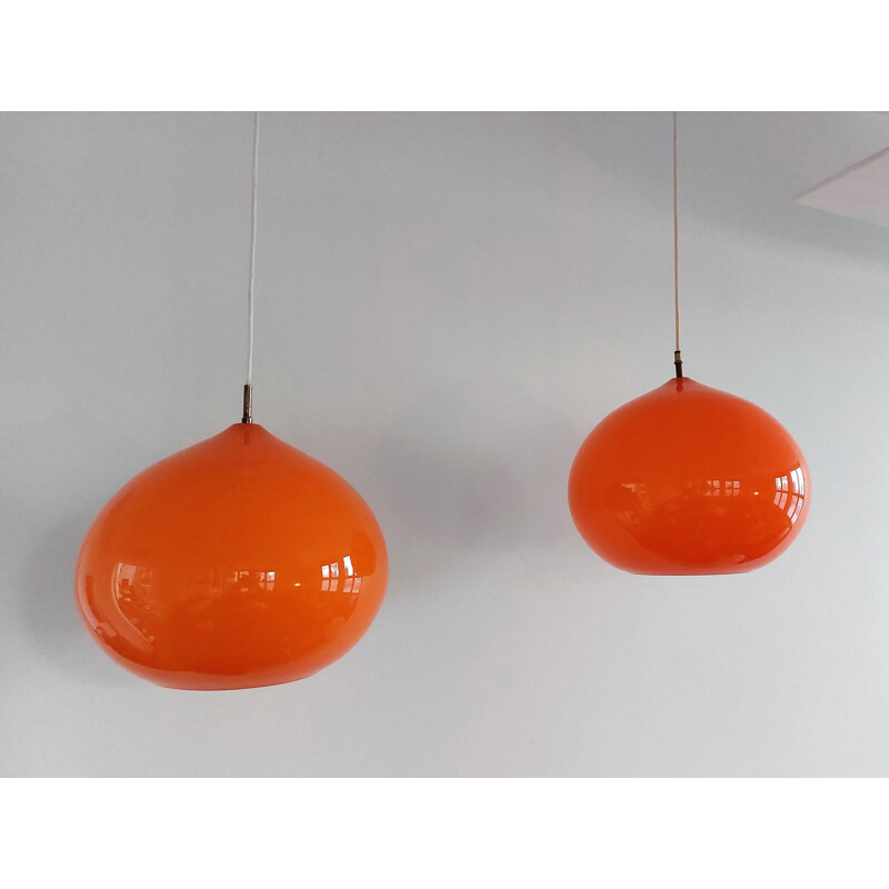 Suspension vintage orange L51 "Cipola" par Alessandro Pianon pour Vistosi,  Italie 1950-1960