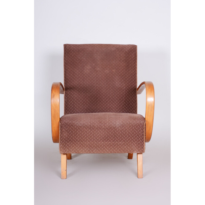 Vintage brown Art Deco armchair, 1930s