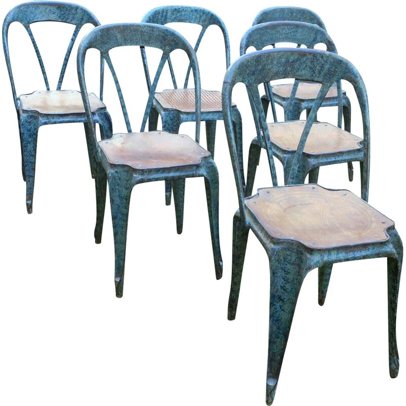 Set di 6 sedie da giardino bistrot vintage di Joseph Mathieu per Multipl's