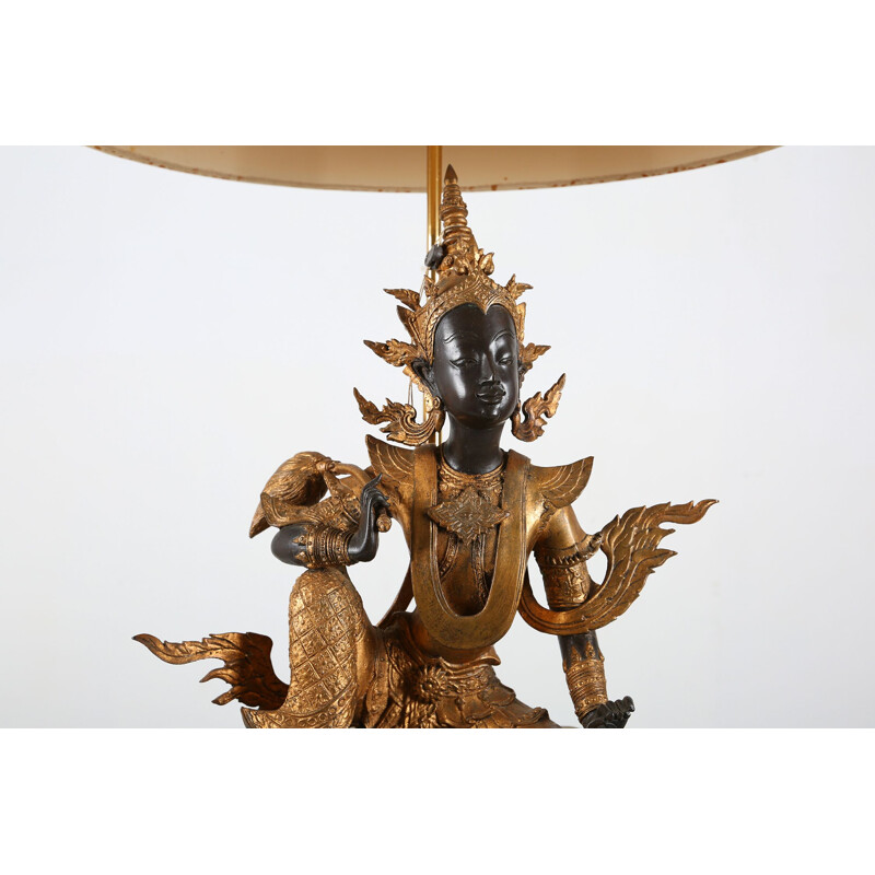 Vintage-Lampe Buddha aus Bronze
