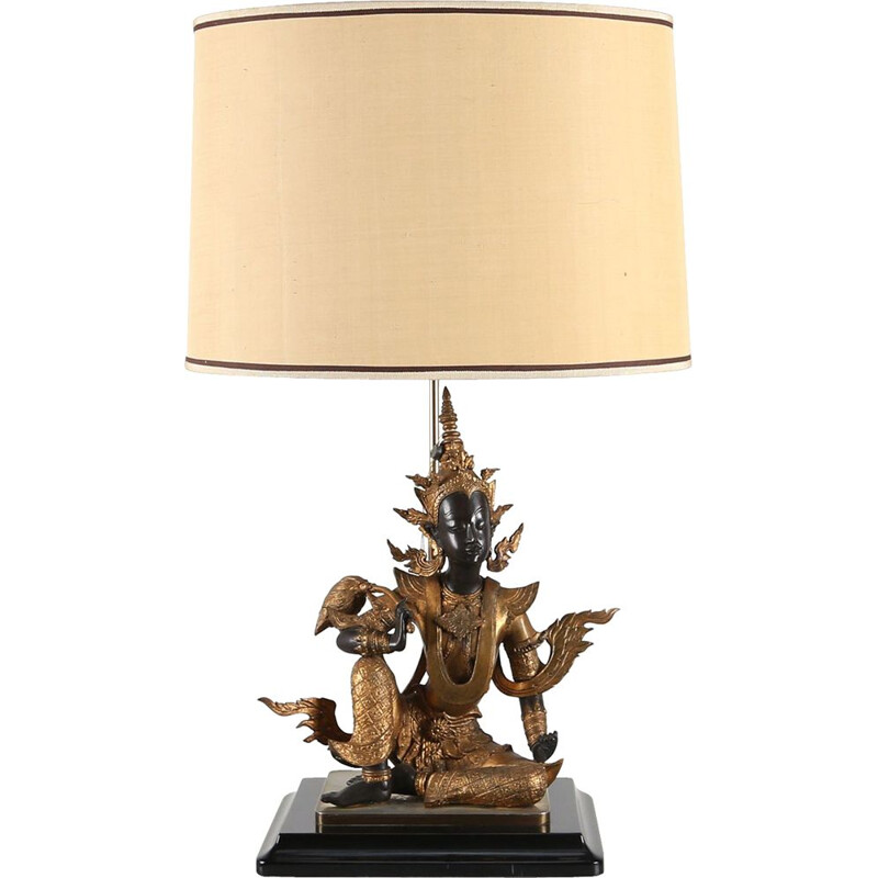 Lampe vintage Bouddha en bronze