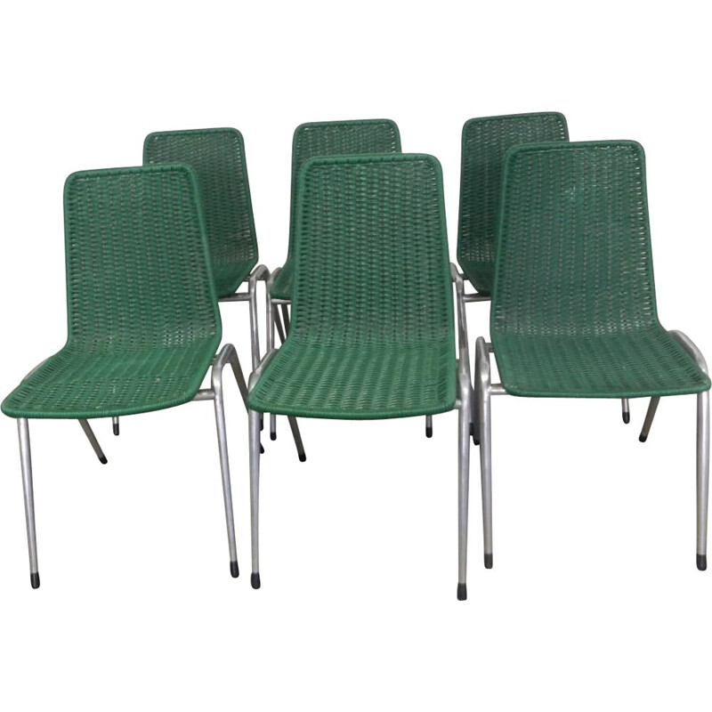 Set di 6 sedie da giardino vintage di Industrie Conti Mobili Metallici  Treviso