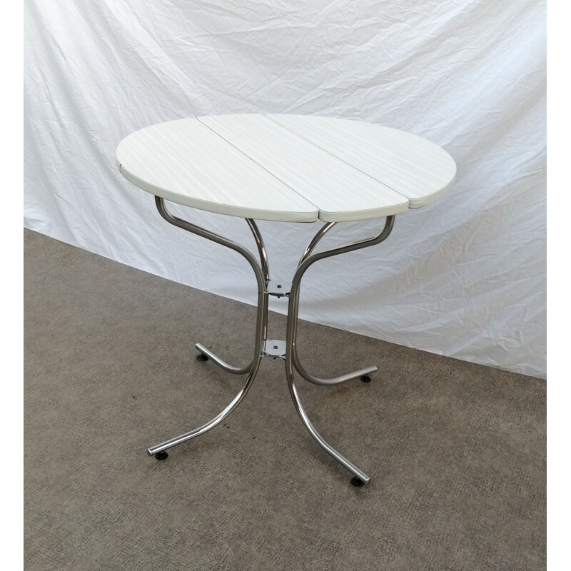 Tavolo pieghevole vintage in formica bianca, 1970