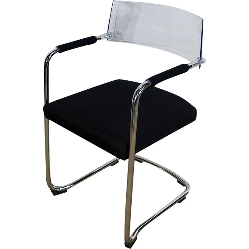 Cadeira de escritório em metal cromado Vintage