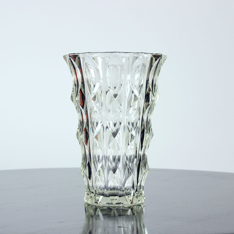 Vintage glass vase by Vladislav Urban by Rosice, Czechoslovakia 1960