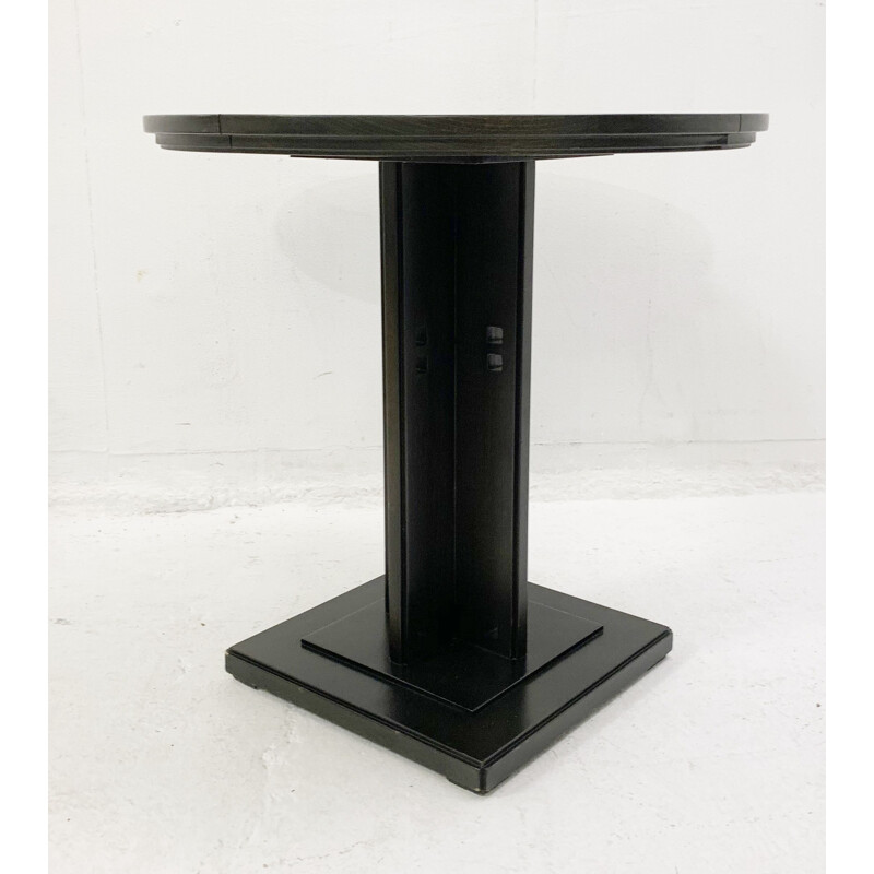 Vintage wooden pedestal table by Giorgetti, Italy 1980s