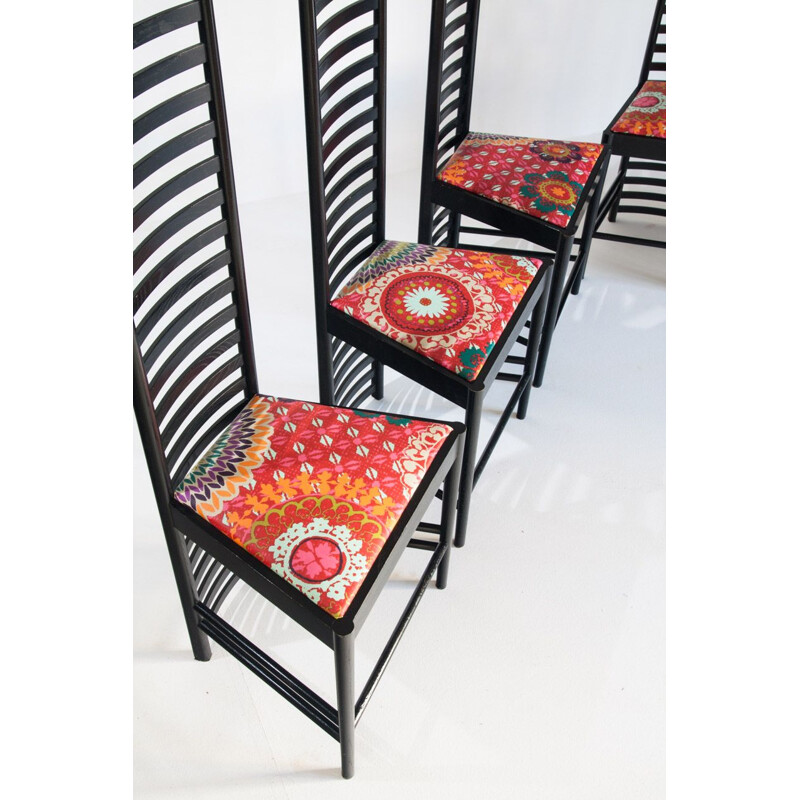 Set of 6 vintage 292 Hill House chairs by Charles Rennie Mackintosh for  Cassina, Italy 1990
