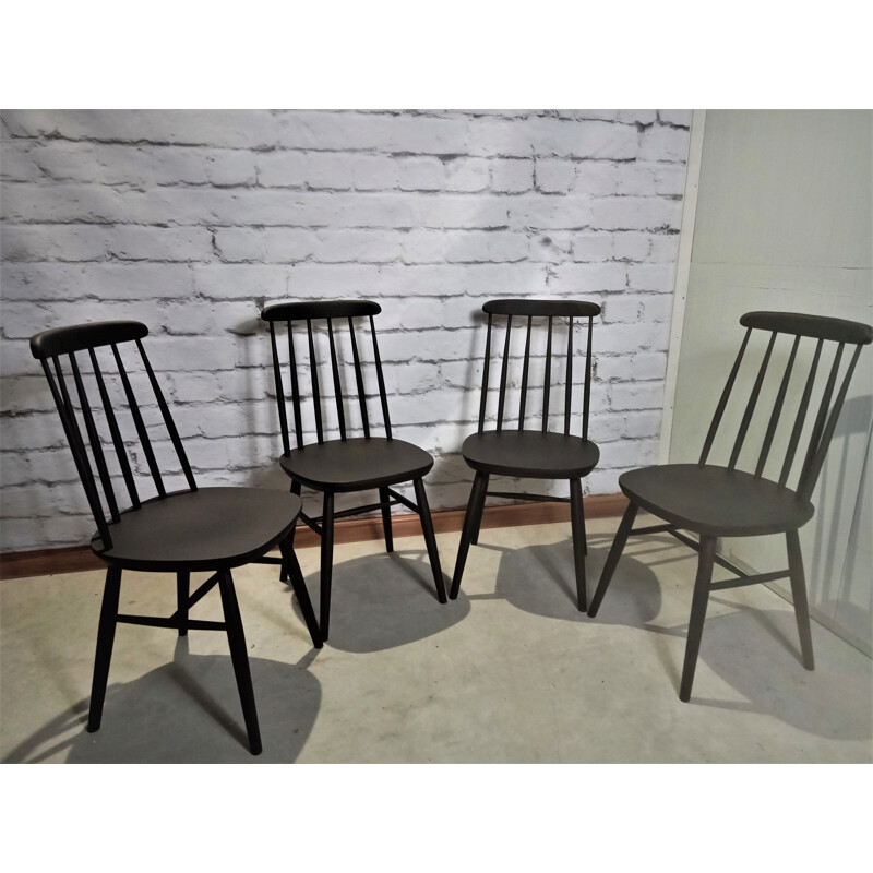 Ensemble de 4 chaises Pastoe néerlandaises vintage style Ilmari Tapiovaara,  1960