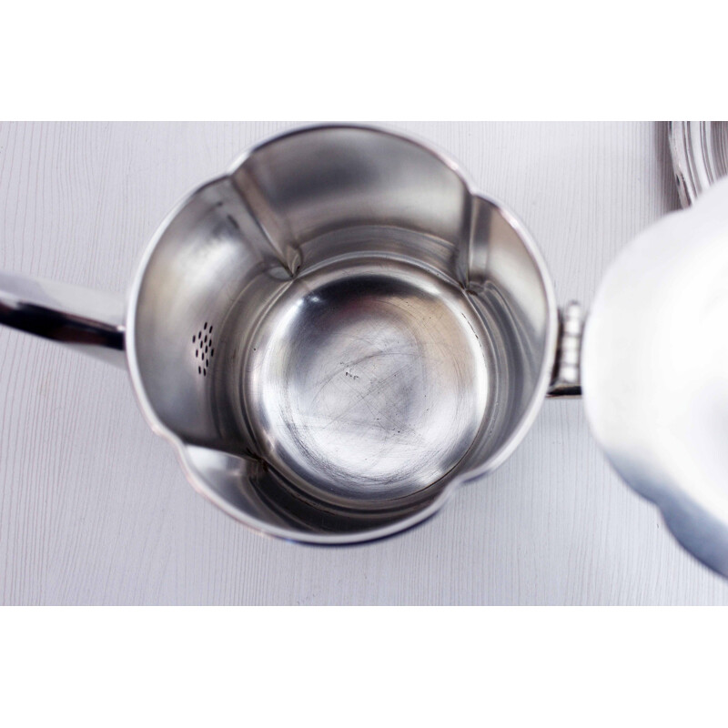 Sigg Art Deco vintage tea set in silver plated metal