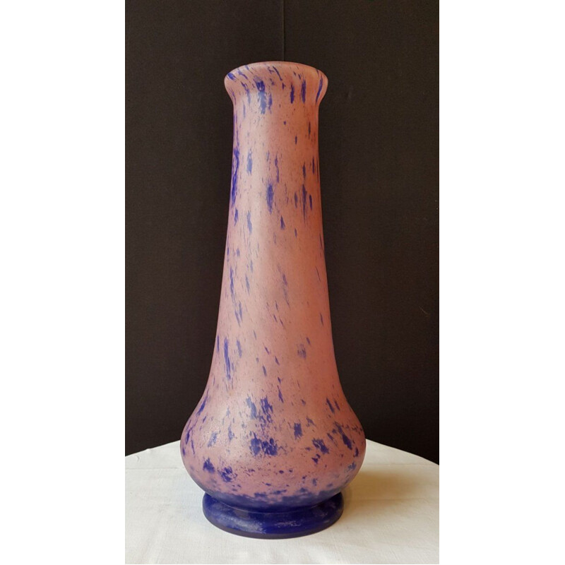 Vase vintage en pate de verre par Moda