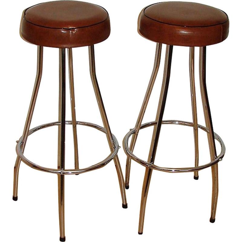 Pair of vintage hockers bar stools, 1970s