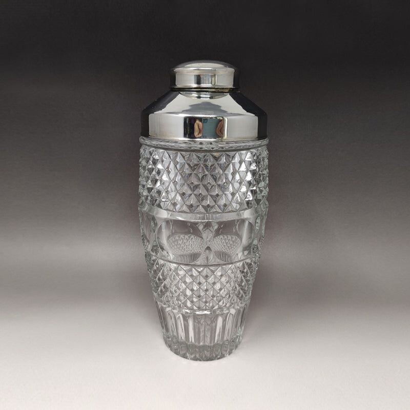 Vintage cut crystal cocktail shaker, Italy 1960s