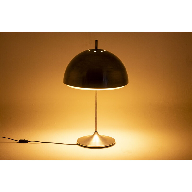 Vintage roestvrijstalen paddestoellamp, 1970