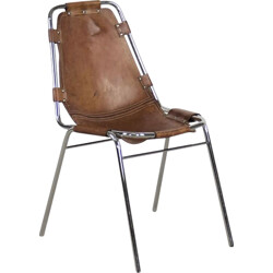 Chaise vintage Les Arcs en cuir, sélection Charlotte Perriand, 1960