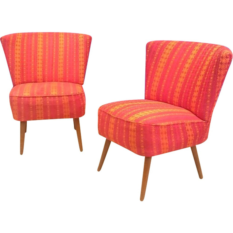 Pair of Möbelstoff "Kemtau" cocktail chairs - 1960s