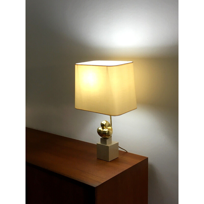 Vintage bronze lamp by Philippe Jean, 1970