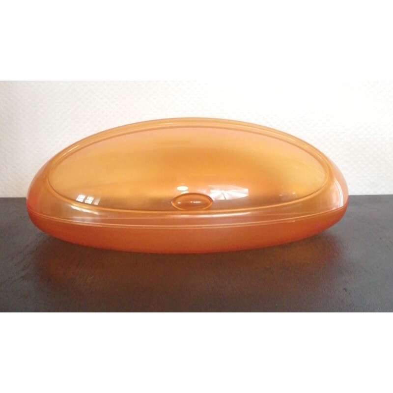 Boîte à pain vintage "Gnam" orange transparente
