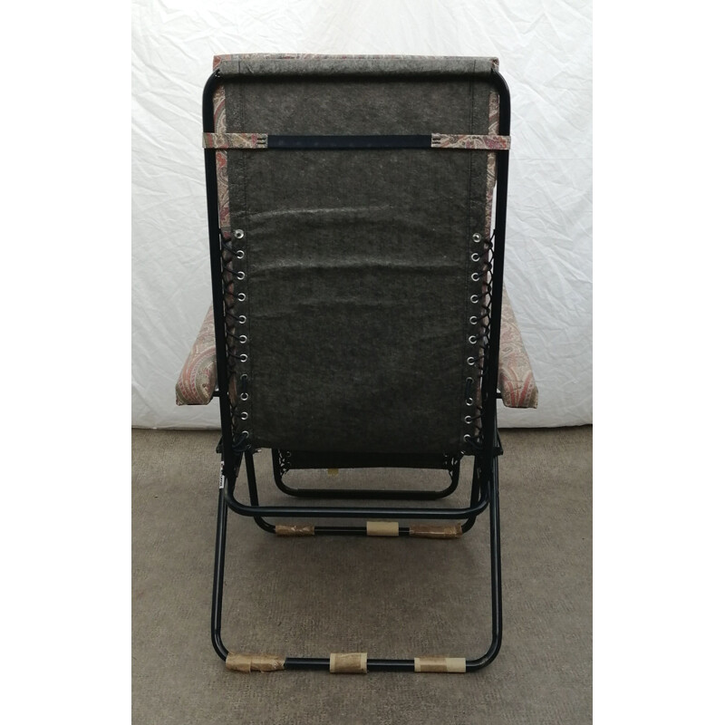 Lafuma vintage metal folding lounge chair, 1980