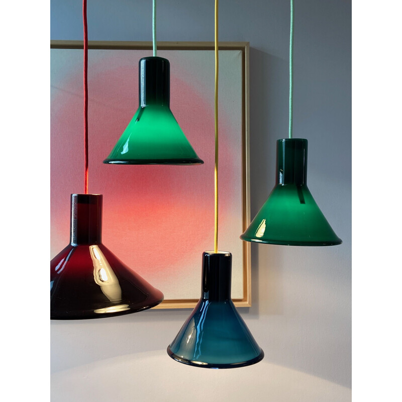 Vintage P&T mini pendant lamp by Michael Bang for Holmegaard, Denmark 1970s
