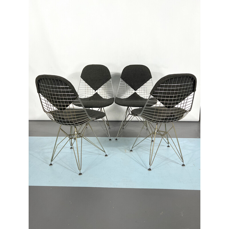 Ensemble de 4 chaises vintage Dkr Bikini par Charles Eames pour Herman  Miller, 1960