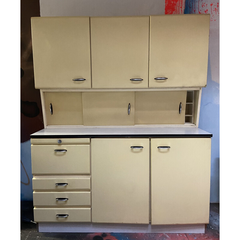 Vintage kitchen furniture in beige formica