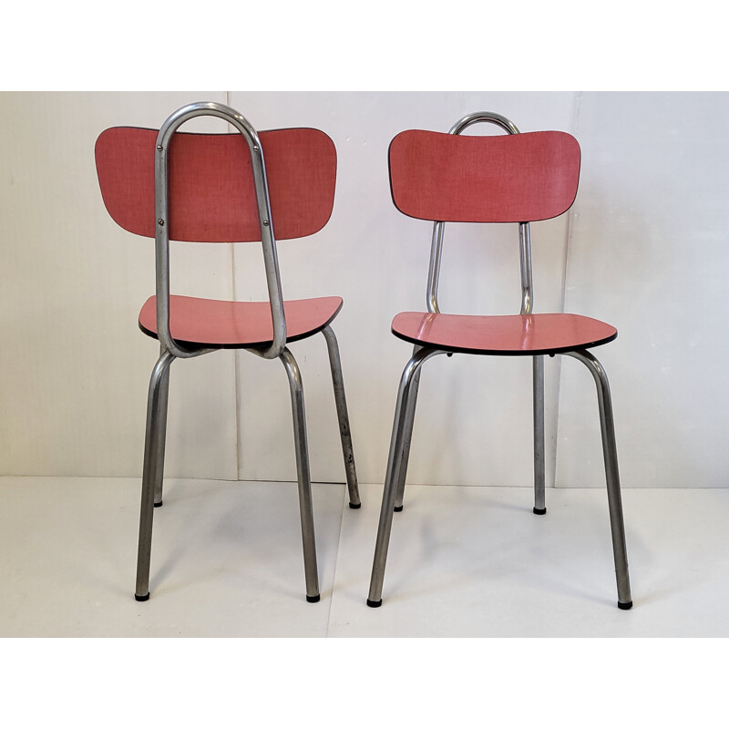 Set of 6 vintage formica chairs, 1950s