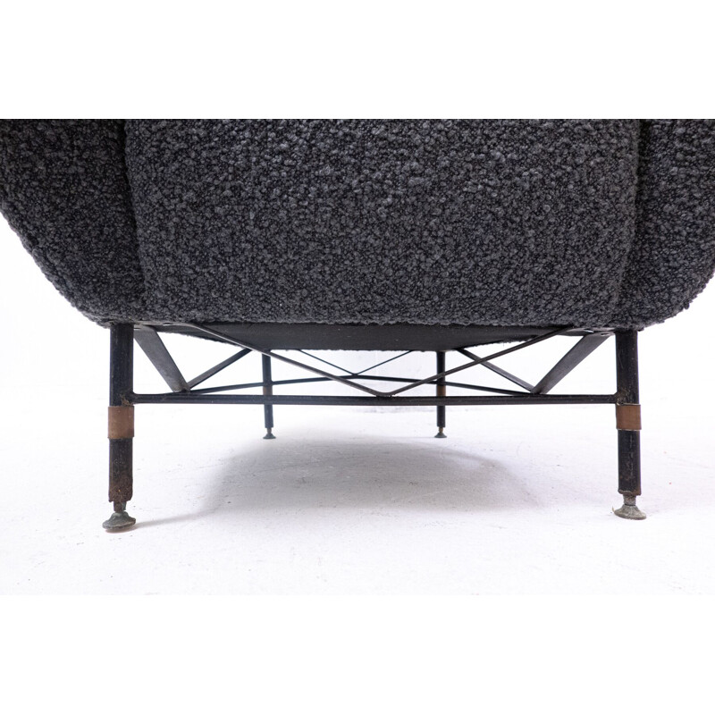 Fauteuil bouclette noire Ernest déco vintage Chehoma [33739]